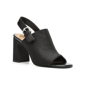 NYDJ Lyssa Block Heel Sandals Indigo Blue List Denim Size 6.5 NWOB Memory Foam